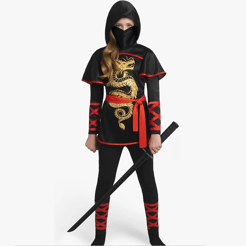 Trang phục nhập vai Ninja dành cho nữ với mặt nạ và thắt lưng
